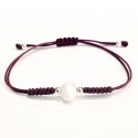 PULSERA MACRAME DE PLATA CON PERLA