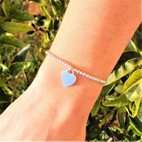 PULSERA CORAZÓN DE PLATA