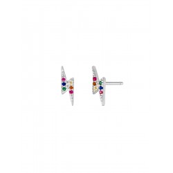 PENDIENTES RAYO MULTICOLOR DE PLATA