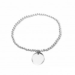 PULSERA PLACA BOLITAS DE PLATA