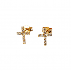 PENDIENTES CRUZ DE ORO 18 KILATES