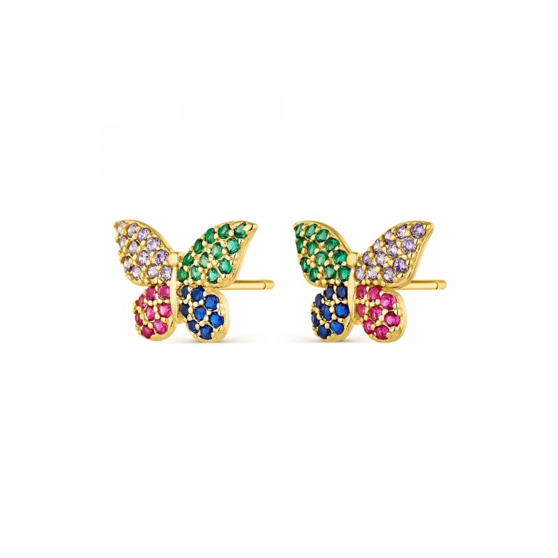 PENDIENTES MARIPOSA MULTICOLOR DE PLATA