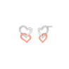 PENDIENTES  DOBLE CORAZON DE PLATA