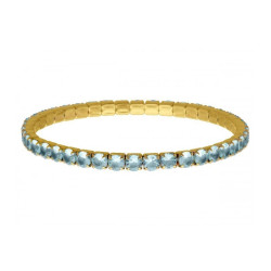 PULSERA AZUL DE ACERO DORADO