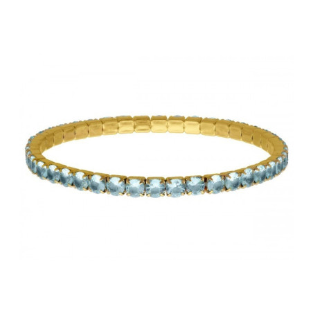 PULSERA AZUL DE ACERO DORADO