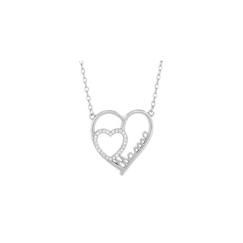 COLLAR MAMA CORAZON DE PLATA