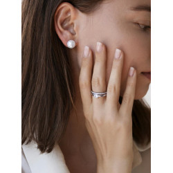 ANILLO DOBLE CARRIL DE PLATA