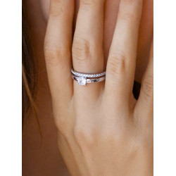 ANILLO DOBLE CARRIL DE PLATA