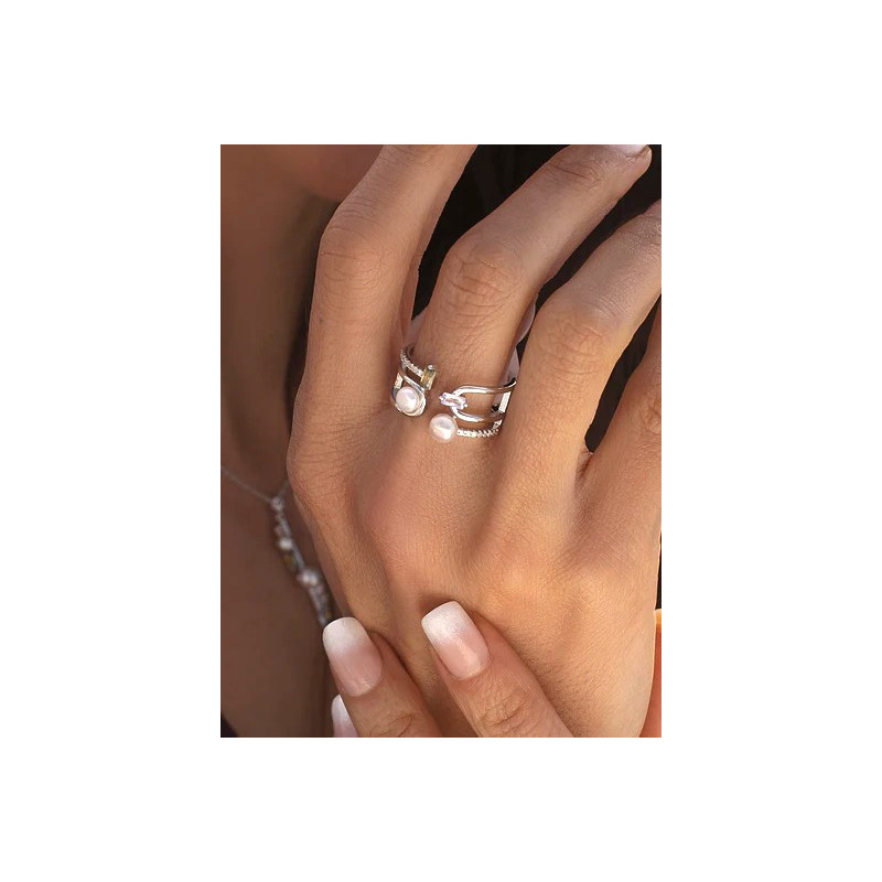 ANILLO PERLAS DE PLATA