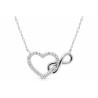 COLLAR INFINITO CON CORAZON DE PLATA