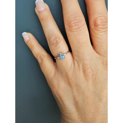 ANILLO AGUA MARINA DE ORO BLANCO