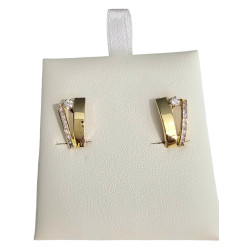 PENDIENTES DOBLES DE ORO AMARILLO DE LEY 18 KILATES