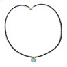 GARGANTILLA PIEDRAS AZULES CON PLATA DORADA