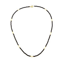GARGANTILLA PERLAS CON PIEDRAS NEGRAS