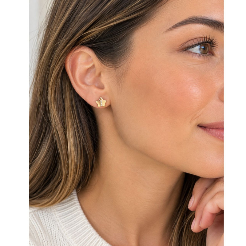 PENDIENTES ESTRELLA DE ORO DE LEY