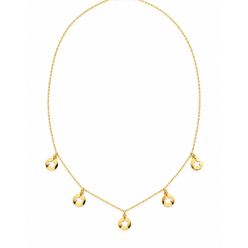 GARGANTILLA ESTRELLAS DE ORO AMARILLO 18 KILATES