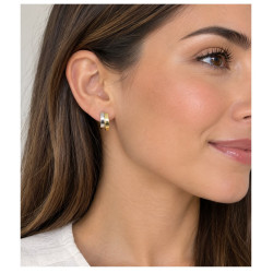 PENDIENTES BICOLOR DE ORO 18 KILATES