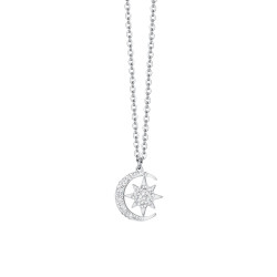 COLLAR LUNA Y ESTRELLA DE ACERO
