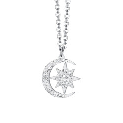 COLLAR LUNA Y ESTRELLA DE ACERO