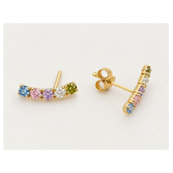 PENDIENTES TREPADORES MULTICOLOR DE ORO
