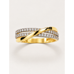 ANILLO TRIPLE CARRIL ENTRELAZADO DE ORO 18K
