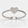 ANILLO CORAZON DE ORO BLANCO