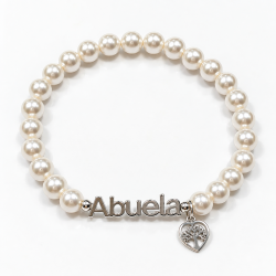 PULSERA ABUELA DE PLATA CON PERLAS