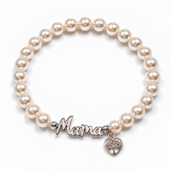 PULSERA MAMA DE PLATA CON PERLAS