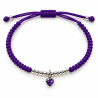PULSERA MACRAME CON CORAZON LILA
