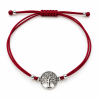 PULSERA ROJA ÁRBOL DE LA VIDA DE PLATA