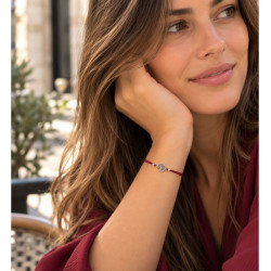 PULSERA ROJA ÁRBOL DE LA VIDA DE PLATA