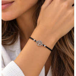 PULSERA HILO NEGRO ÁRBOL DE LA VIDA DE PLATA