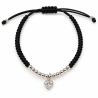 PULSERA MACRAME NEGRO CON CORAZON