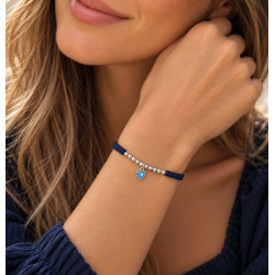PULSERA MACRAME CORAZON AZUL