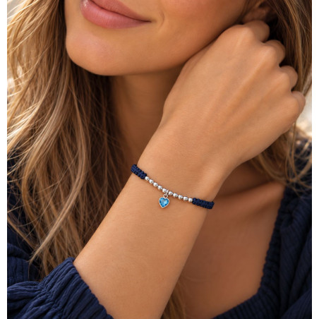 PULSERA MACRAME CORAZON AZUL