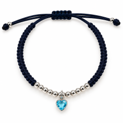 PULSERA MACRAME CORAZON AZUL