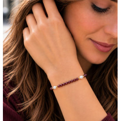 PULSERA GRANATE CON PERLA
