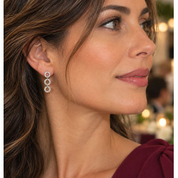 PENDIENTES LARGOS DE ORO BLANCO