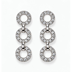 PENDIENTES LARGOS DE ORO BLANCO