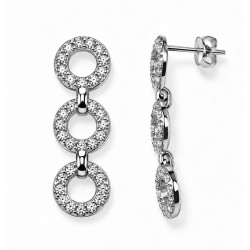 PENDIENTES LARGOS DE ORO BLANCO