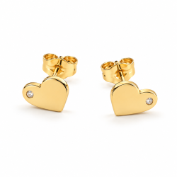 PENDIENTES CORAZON EN ORO DE LEY 18 KILATES