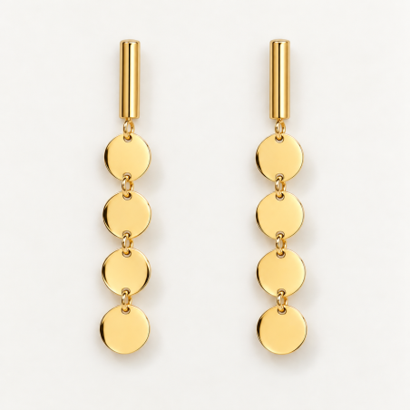 PENDIENTES MEDALLITAS DE ORO DE LEY 18 KILATES