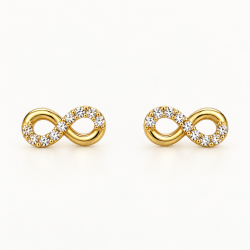 PENDIENTES INFINITO DE ORO 18 KILATES