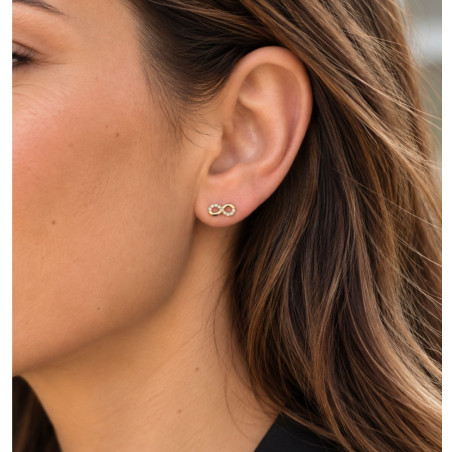 PENDIENTES INFINITO DE ORO 18 KILATES