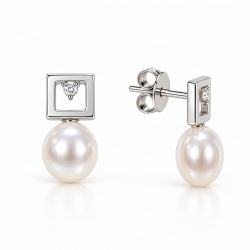 PENDIENTES TU Y YO DE ORO BLANCO
