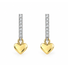 PENDIENTES CORAZON BICOLOR DE ORO