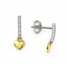 PENDIENTES CORAZON BICOLOR DE ORO