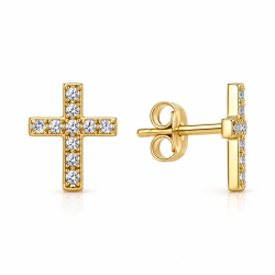 PENDIENTES CRUZ DE ORO 18 KILATES