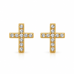 PENDIENTES CRUZ DE ORO 18 KILATES