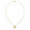COLLAR LETRA M DE ORO 18 KILATES Y BRILLANTE